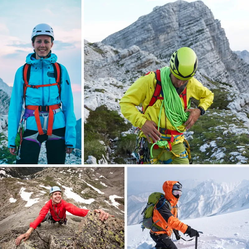 four alpine climbers