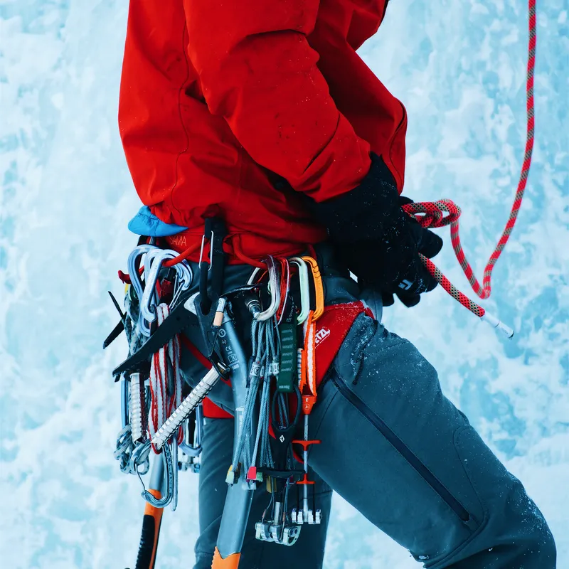 hardness with ice climbing tools